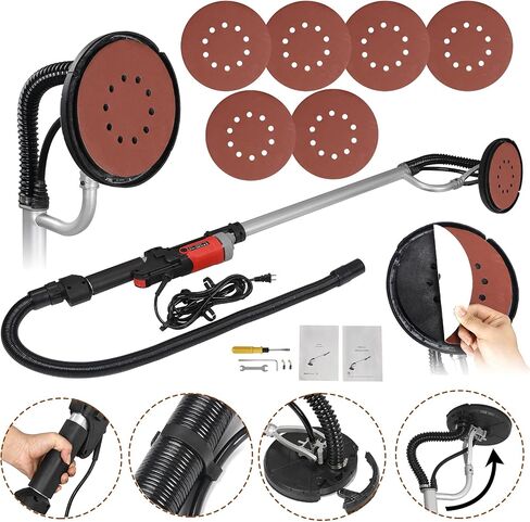 Saturnpower 800W Electric Drywall Sander Commercial Adjustable Variable Speed Disc Sander with 6 Sand Pads in Saudi Arabia