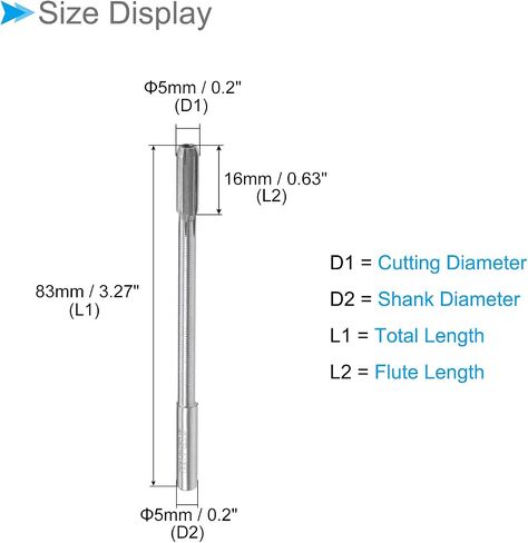 CoCud Chucking Reamers, 12mm Cutting Dia H8, High Speed Steel Straight Flute Milling Cutter - (Applications: for Lathe Drilling Machine), 1-Piece in Saudi Arabia