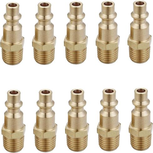 تركيبات خرطوم الهواء من T TANYA HARDWARE وتركيبات الهواء سريعة التوصيل، قابس مقرنة هواء ذكر نحاسي NPT مقاس 1/4 بوصة (20 قطعة) من النوع الصناعي D، تجهيزات ضاغط الهواء in Kuwait