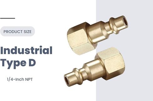 تركيبات خرطوم الهواء من T TANYA HARDWARE وتركيبات الهواء سريعة التوصيل، قابس مقرنة هواء ذكر نحاسي NPT مقاس 1/4 بوصة (20 قطعة) من النوع الصناعي D، تجهيزات ضاغط الهواء in Kuwait