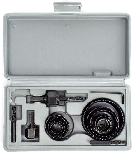 طقم منشار ثقب من CUTTEX TOOLS، مجموعة كاملة من 15 قطعة من منشار ثقب، 3/4 بوصة إلى 2-1/2 بوصة (9 مناشير ثقب + جميع الملحقات + لقمة ثقب إضافية)، مادة فولاذ كربوني ممتازة A3 in Kuwait