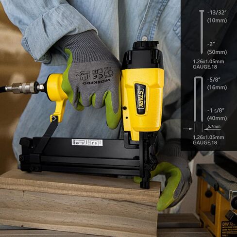 ضاغط هواء كهربائي بدون زيت من ستارك سعة 3 جالون ومسامير براد مقاس 18 مع خرطوم هواء، 135 رطل لكل بوصة مربعة (مجموعة كومبو) in Kuwait