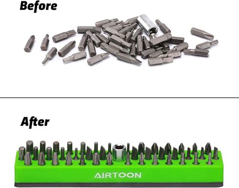 AIRTOON 2PCS 1/4" Magnetic Hex Bit Holder, 43 Holes Bit Storage with Strong Magnetic Base, Magnetic Screwdriver Bit Organizer, Red and Blue in Kuwait