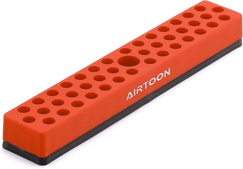 AIRTOON 2PCS 1/4" Magnetic Hex Bit Holder, 43 Holes Bit Storage with Strong Magnetic Base, Magnetic Screwdriver Bit Organizer, Red and Blue in Saudi Arabia