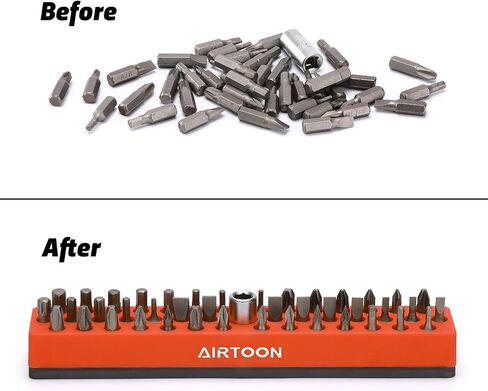 AIRTOON 2PCS 1/4" Magnetic Hex Bit Holder, 43 Holes Bit Storage with Strong Magnetic Base, Magnetic Screwdriver Bit Organizer, Red and Blue in Saudi Arabia
