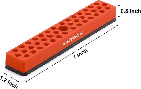 AIRTOON 2PCS 1/4" Magnetic Hex Bit Holder, 43 Holes Bit Storage with Strong Magnetic Base, Magnetic Screwdriver Bit Organizer, Red and Blue in Saudi Arabia