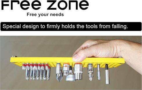 Free Zone Bit Organizer Set, 316-Hole 1/4" Hex Bit Toolbox Storage | Black; drive bit adapter & 1/2", 3/8", 1/4" socket holder compatible; anti-drop design; tools not included in Saudi Arabia