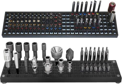 Free Zone Bit Organizer Set, 316-Hole 1/4" Hex Bit Toolbox Storage | Black; drive bit adapter & 1/2", 3/8", 1/4" socket holder compatible; anti-drop design; tools not included in Saudi Arabia