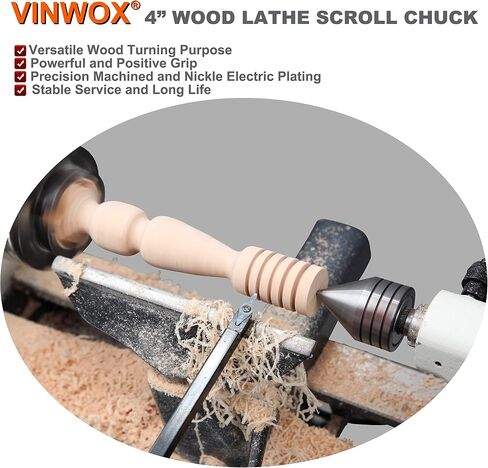SCK4-3.5NV-SET Mini, Midi and Heavy-Duty 3-1/2" Wood Lathe Gear Chuck Set, Wood Lathe Key Chuck Set, 4-Jaw Self-Centering Chuck, 1"x8TPI thread and 3/4"-16TPI Adapter in Saudi Arabia