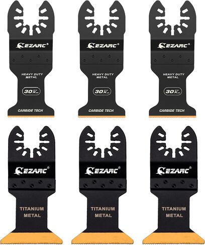 EZARC Oscillating Tool Blades Carbide Multitool Saw Blades 3-Pack, Titanium Oscillating Multitool Blade 3-Pack for Wood, Hard Material, Hardened Metal, Nails, Bolts and Screws in Kuwait
