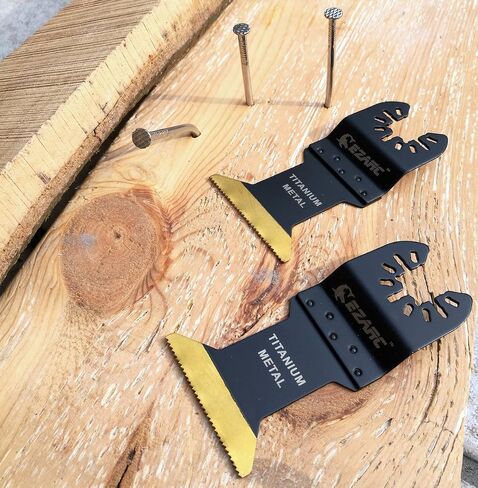 EZARC Oscillating Tool Blades Carbide Multitool Saw Blades 3-Pack, Titanium Oscillating Multitool Blade 3-Pack for Wood, Hard Material, Hardened Metal, Nails, Bolts and Screws in Kuwait