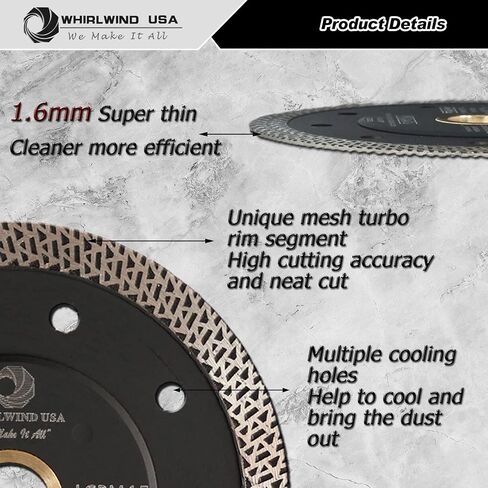 7 Inch Diamond Tile Blade 2PC Super Thin Premium Continuous Rim Blades for Cutting Porcelain Tiles Granite Marble Ceramics in Saudi Arabia