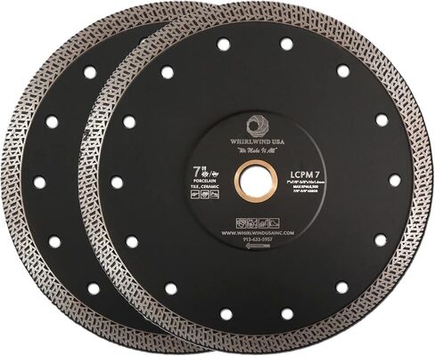 7 Inch Diamond Tile Blade 2PC Super Thin Premium Continuous Rim Blades for Cutting Porcelain Tiles Granite Marble Ceramics in Saudi Arabia