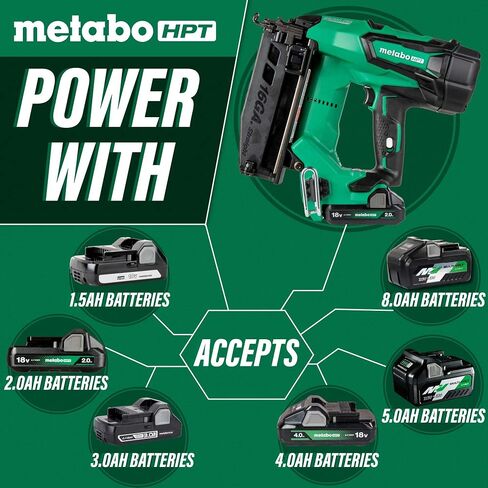 Metabo HPT 18V MultiVolt™ Cordless Finish Nailer Kit | Includes 1 Battery | 16 Gauge | Lifetime Tool Warranty | NT1865DMS in Saudi Arabia