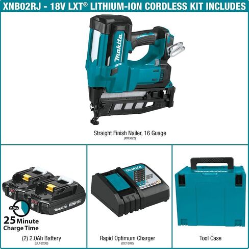 Makita XNB02RJ 18V LXT 2-1/2" Straight Finish Nailer Kit, 16 Ga in Saudi Arabia