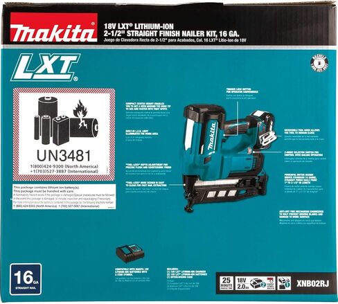 Makita XNB02RJ 18V LXT 2-1/2" Straight Finish Nailer Kit, 16 Ga in Saudi Arabia