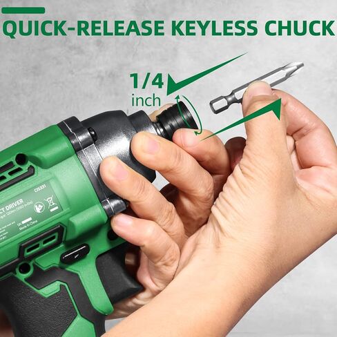 مفك عزم لاسلكي 1/4 انش 20 فولت كحد اقصى، مجموعة مفكات عزم يدوية مدمجة مع 10 قطع لقم مثقاب، 14 قطعة مقبس، عزم دوران 1060 انش باوند، سرعة متغيرة 2700 دورة في الدقيقة، بطارية وشاحن قابلة لاعادة الشحن in Kuwait