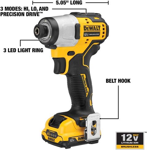 DEWALT XTREME 12V MAX* Impact Driver Kit, 1/4-Inch (DCF801F2) in Saudi Arabia