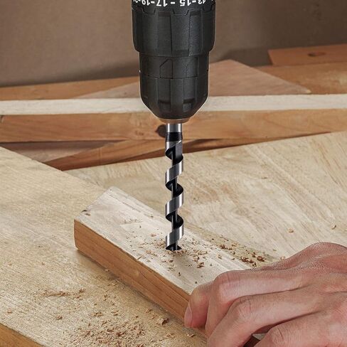 Muretnze 3/4 Inch x 12 Inch Long Auger Drill Bit, Hex Shank 3/8 Inch | For Wood, Extra Long, Brad Point, For Soft and Hard Wood, Plastic and Drywall in Saudi Arabia