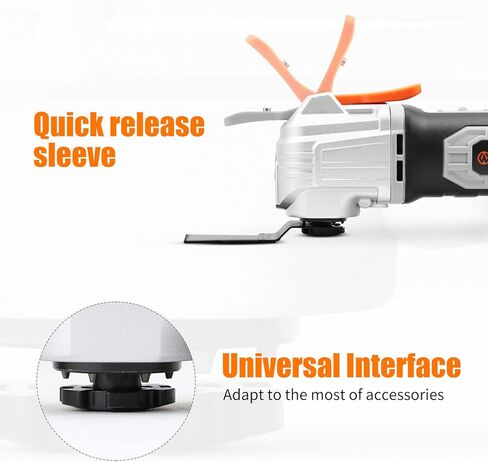 أداة تأرجح لاسلكية 20 فولت من WORKSITE، مجموعة أدوات متعددة التأرجح ذات 6 سرعات متغيرة مع 31 قطعة من ملحقات المنشار وحقيبة حمل، منشار متأرجح يعمل بالبطارية للكشط/الطحن/الصنفرة/القطع in Kuwait