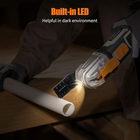 أداة تأرجح لاسلكية 20 فولت من WORKSITE، مجموعة أدوات متعددة التأرجح ذات 6 سرعات متغيرة مع 31 قطعة من ملحقات المنشار وحقيبة حمل، منشار متأرجح يعمل بالبطارية للكشط/الطحن/الصنفرة/القطع in Kuwait