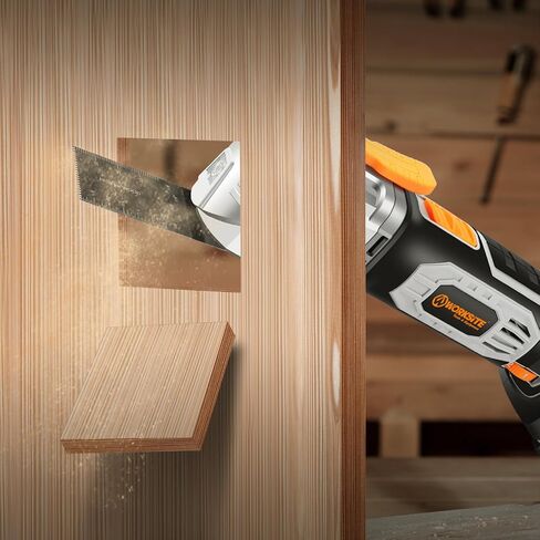 أداة تأرجح لاسلكية 20 فولت من WORKSITE، مجموعة أدوات متعددة التأرجح ذات 6 سرعات متغيرة مع 31 قطعة من ملحقات المنشار وحقيبة حمل، منشار متأرجح يعمل بالبطارية للكشط/الطحن/الصنفرة/القطع in Kuwait