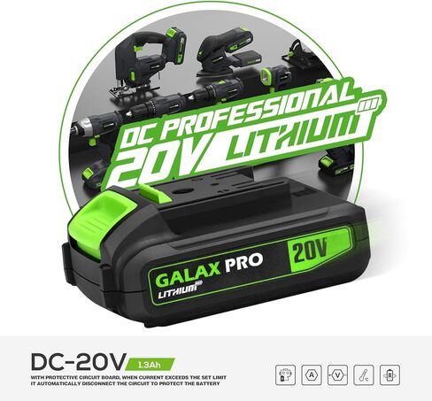 أداة التأرجح GALAX PRO، أداة متعددة التأرجح لاسلكية بقوة 20 فولت مع بطارية وشاحن 1.3 أمبير في الساعة، 3 قطع شفرة و10 قطع من أوراق الصنفرة للصنفرة والطحن in Kuwait