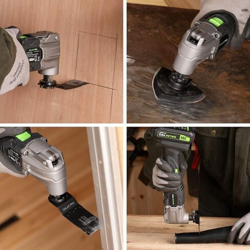 أداة التأرجح GALAX PRO، أداة متعددة التأرجح لاسلكية بقوة 20 فولت مع بطارية وشاحن 1.3 أمبير في الساعة، 3 قطع شفرة و10 قطع من أوراق الصنفرة للصنفرة والطحن in Kuwait