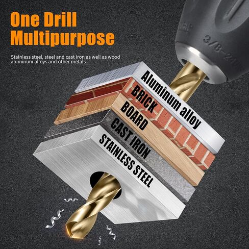 مجموعة لقم مثقاب كوبالت مقاس 5 ملم، لقم مثقاب M35 ملتوية HSS ساق مستقيمة، لقم مثقاب ستيل عالية السرعة 5 ملم للحفر في المعادن الصلبة والستانلس ستيل والحديد الزهر in Kuwait