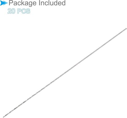 CoCud Mini Twist Drill Bits, 0.6mm Drill Diameter 80mm Length, Straight Shank Jobber Drill Bit - (Applications: for Wood Malleable Iron Aluminum Plastic), 20-Piece in Kuwait