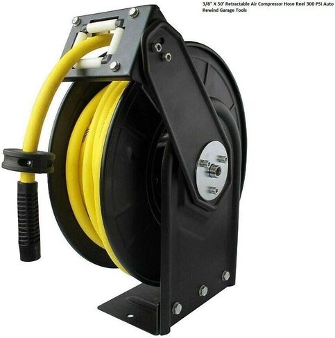 3/8" X 50' Retractable Air Compressor Hose Reel 300PSI Auto Rewind New in Kuwait