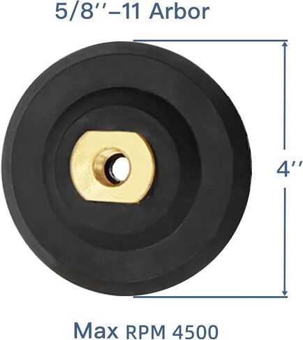 Rubber Backer Pad 4" Hook and Loop Rubber Backing Pad for Countertop Wet Dry Polishing - Arbor 5/8" 11, 4 Inch in Saudi Arabia