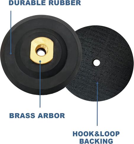Rubber Backer Pad 4" Hook and Loop Rubber Backing Pad for Countertop Wet Dry Polishing - Arbor 5/8" 11, 4 Inch in Saudi Arabia