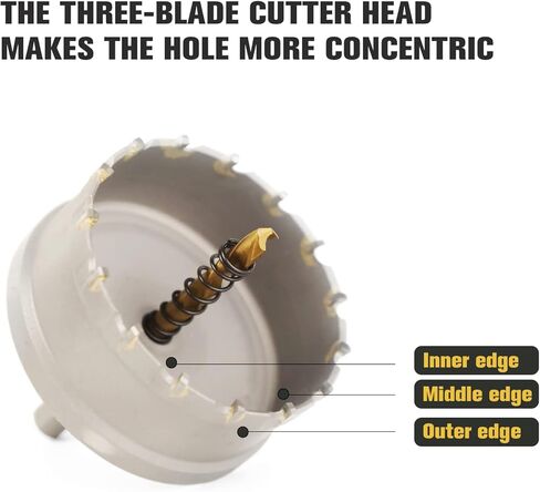 مجموعة منشار ثقب DEHUIWI TCT، مجموعة منشار ثقب TCT مكونة من 10 قطع للمعادن الصلبة، 5/8 بوصة - 2-1/8 بوصة مجموعة قطع ثقب مائلة من كربيد التنجستن مع مثقاب طيار مطلي بالتيتانيوم للمعادن، والفولاذ المقاوم للصدأ، والحديد، والخشب، بلاستيك in Kuwait