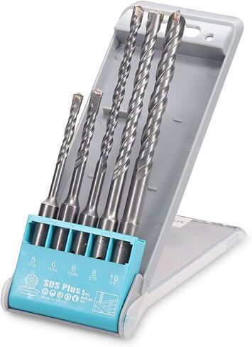 Navaris SDS Plus Drill Bit Set - Steel Drill Bits for Masonry, Concrete, Brick SDS Plus Hammer Drill Power Tool - SDS Plus Drill Bits - 5pcs in Saudi Arabia