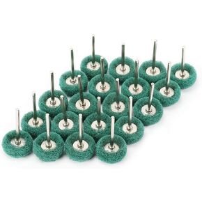Eagles 30pcs Abrasive Buffing Wheels Polishing Grinding Sanding Rust Remove Rotary Tool 1/8" 3mm Shank 180 Grit, Green Double Layer in Saudi Arabia