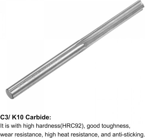uxcell Chucking Reamer, 1.5mm C3/K10 Tungsten Carbide H7 Accuracy Lathe Machine Reamer 4 Straight Flutes Milling Cutter in Kuwait