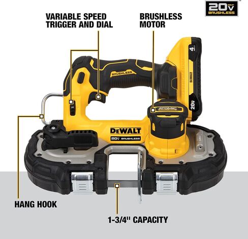 DEWALT ATOMIC 20V MAX* Brushless Cordless 1-3/4 in. Compact Bandsaw Kit (DCS377Q1) in Saudi Arabia