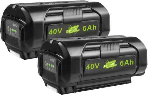 ARyee 6.0Ah 40V استبدال البطارية لRyobi 40 فولت OP4015 OP4050 OP4026 OP40201 OP40261 OP4030 OP40301 OP4040 OP40401 OP40501 OP40601 بطارية ليثيوم أداة الطاقة اللاسلكية (2 حزمة) in Saudi Arabia
