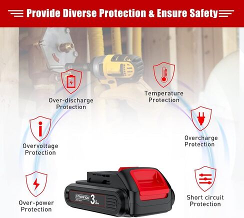 Bonacell 2Pack 3.5Ah استبدال بطارية Dewalt 20V المتوافقة مع بطارية Dewalt 20 Volt MAX XR DCB200 DCB201 DCB203 DCB204 DCB206 DCB181 DCB180 DCD/DCF/DCG أدوات كهربائية لاسلكية in Kuwait