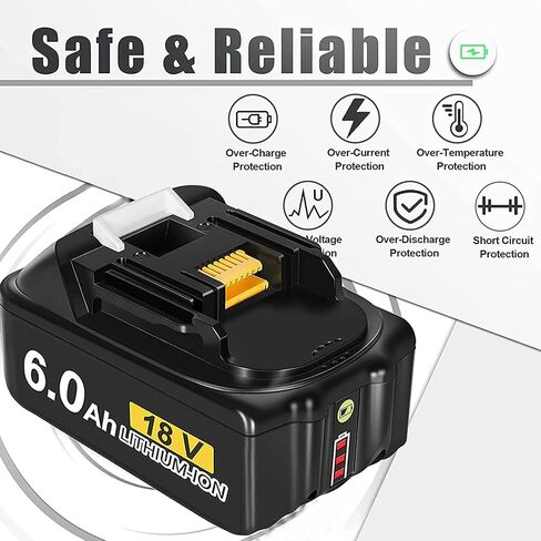 PZSZOK 6.0Ah و9.0Ah 2 حزمة استبدال ليثيوم أيون لبطارية ماكيتا 18 فولت، متوافقة مع أدوات ماكيتا 18 فولت in Saudi Arabia