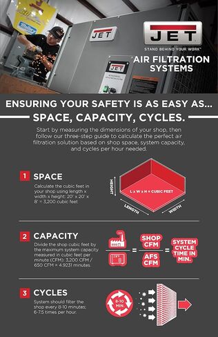 JET AFS-1000C Air Filtration System, Remote Control, 1000CFM, 1Ph 120V (713000) in Saudi Arabia
