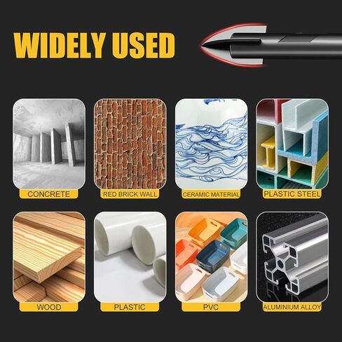 مجموعة لقم مثقاب الخرسانة من نيوشارك 10 قطع، لقم حفر البناء للطوب والزجاج والبلاستيك والخشب، طرف كربيد التنجستن يعمل مع بلاط السيراميك، مرآة الحائط، الرصف على جدار خرساني أو من الطوب (3/16 بوصة - 1/2 بوصة) in Kuwait