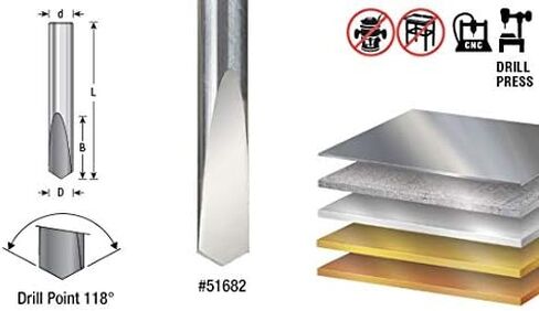Amana Tool - 51684 CNC Solid Carbide 118° Pt. Spade Drill 3/16 Dia x 9/16 x 3/16 S in Saudi Arabia