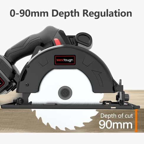 مجموعة أدوات منشار دائري لاسلكي Powertough مقاس 165 سم (6-1/2 بوصة) بطارية 2.0 أمبير شاحن سريع لمدة ساعة واحدة، شفرة المنشار قطعة واحدة مع 36 سنًا، وقطعتان مع 24 سنًا في حقيبة الأدوات in Kuwait