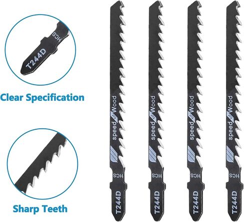 5 PCS T344D T-Shank Jigsaw Blade, 6" High Carbon Steel for Wood PVC | High Carbon Steel, 6 TPI Fast Cutting, Fits All T-Shank Saws, For Hardwood Plywood Chipboard Plastic in Saudi Arabia