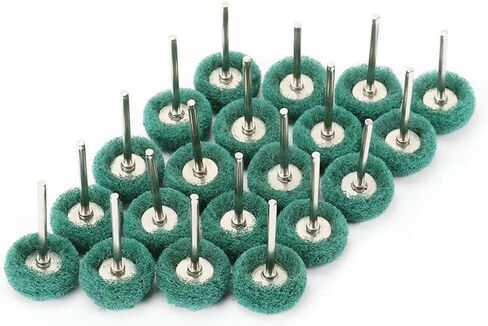 Eagles 30pcs Abrasive Buffing Wheels Polishing Grinding Sanding Rust Remove Rotary Tool 1/8" 3mm Shank 180 Grit, Green Double Layer in Saudi Arabia