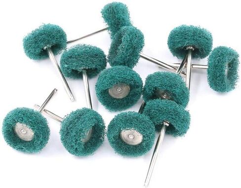 Eagles 30pcs Abrasive Buffing Wheels Polishing Grinding Sanding Rust Remove Rotary Tool 1/8" 3mm Shank 180 Grit, Green Double Layer in Saudi Arabia