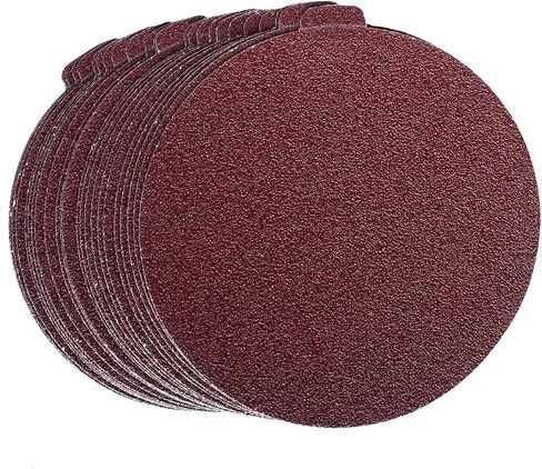 8 inch Sanding Disc Self Stick Orbital Sander Pads 25 Pack No Hole - Premium 36 Grit Sandpaper Discs Aluminum Oxide, Durable PSA Sand Paper, Round Sanding Discs Adhesive Back for Wood & Metal in Saudi Arabia