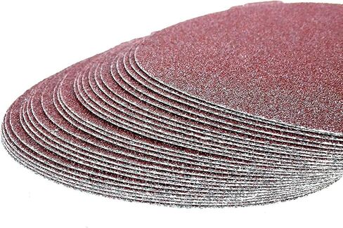8 inch Sanding Disc Self Stick Orbital Sander Pads 25 Pack No Hole - Premium 36 Grit Sandpaper Discs Aluminum Oxide, Durable PSA Sand Paper, Round Sanding Discs Adhesive Back for Wood & Metal in Saudi Arabia